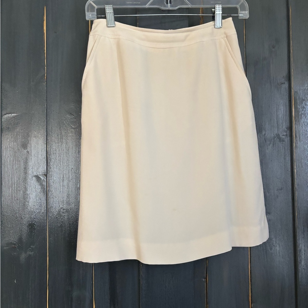Vintage 90’s Liz Claiborne 100% SILK Cream A-Line Skirt